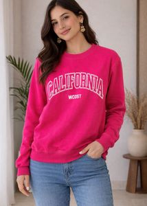 Vibrant Pink California Graphic Sweatshirt