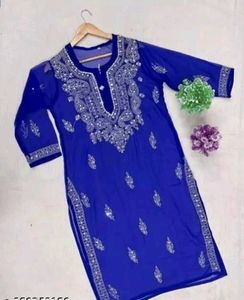Elegant Blue Embroidered Kurta