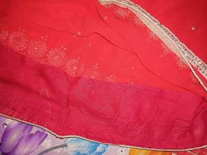Stunning Reddish Pink Embellished Saree