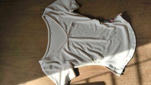Cream V-Neck T-Shirt