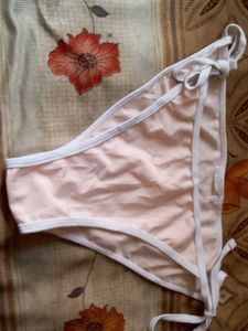 Pink Bikini Bottom with White Trim