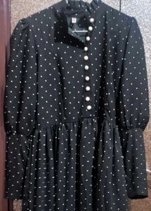 Chic Black Polka Dot Dress