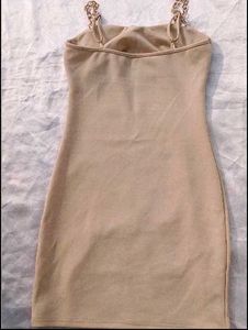 Brand New(Urbanic)Chain Strap V-Neck  Cream dress
