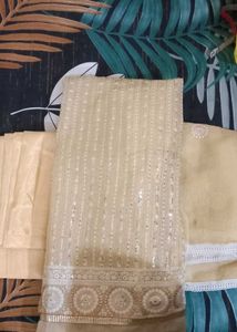 Elegant Cream Salwar Kameez Suit