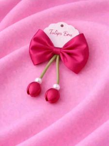 Cute Pink Bow Hair Clip