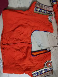 Heavy Saree Dark + Light Saffron/ Orange Colour