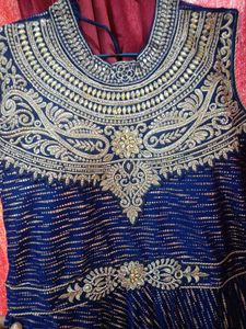 Elegant Blue Embroidered Gown