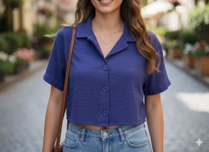 Oversized crop shirt