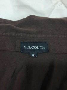 Chic Brown Ruched Button-Up Top