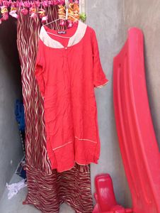 red cotton kurti