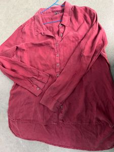 Maroon Button-Up Shirt