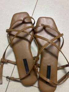 Minimalist Brown Strappy Sandals