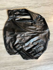 Black Leather Shirt-Style jacket