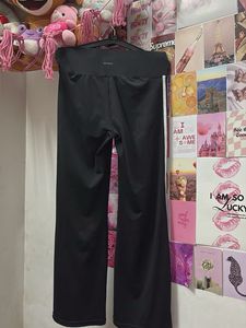 Black Flared Pants with White Stripes