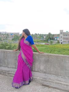 Vibrant Pink Cotton Saree