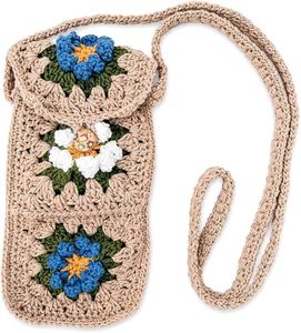 Handmade Crochet Flower Phone Bag