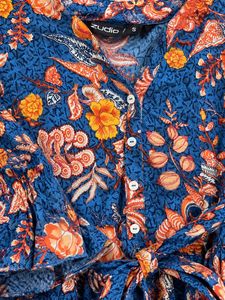 Boho Floral Print Ruffle Dress