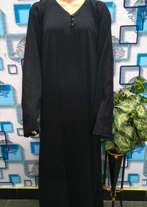 Elegant Black Burqa Nida Fabric Smoothly