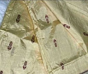 Elegant Cream Saree with Maroon Border