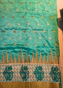 Embroidered Cotton Silk Saree