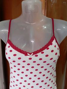 White Polka Dot Cami Top
