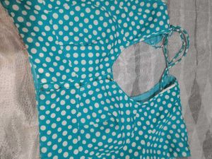 Teal Polka Dot Blouse