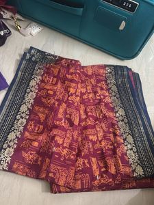 Beautiful Maroon &amp; Blue Saree