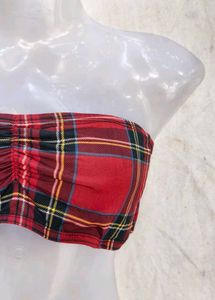 Tartan Plaid Strapless Tube Top