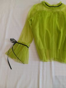 Lime Green Tulle Mesh Top