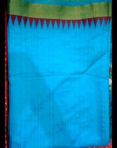 Beautiful Blue Silk matka Saree