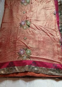 Embroidered Silk Blend Saree