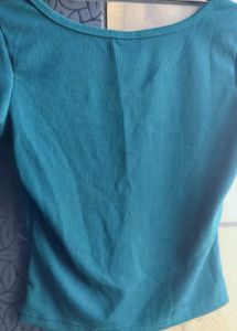 Ribbed Henley Crop Top