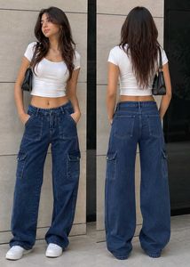 Trendy Wide Leg Cargo Jeans