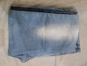 Light Wash Jeans with Side Stripe