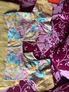 Floral Print Blouse and saree