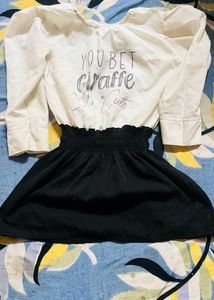 combo Cute Giraffe Print Tops - Set of