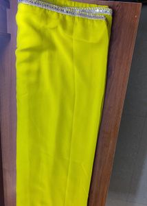 Yellow saree mirror border ✨