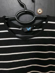Black Bodycon Striped Dress
