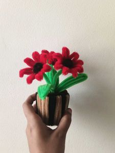 Handmade Pipe Cleaner Potted Flowers
