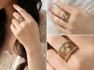 Sparkling Gold Band Ring with Diamonds