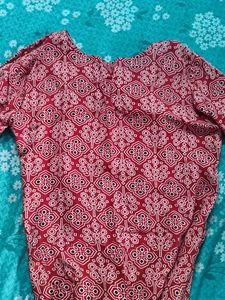 Embroidered Red Ethnic kurta set