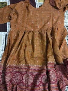 Orange Kurta with Intricate Print