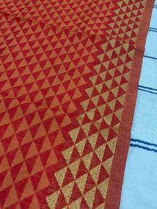 Ethnic Red Patterned Saree blouse Fabric