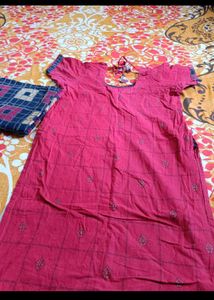pure cotton Kurta full patiyala with Dupatta