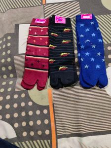 Toe Socks - Colorful Fun! 3 pairs
