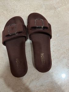 Stylish Brown Slip-On Sandals