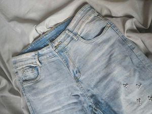 Unique Embellished Flare Jeans