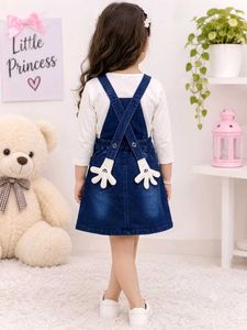 Cute Denim Mickey Hand Dress for Girls 🎀