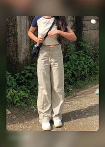 Trendy Beige Cargo Pants SALE‼️