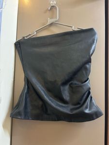 Zara Faux Leather tube Top